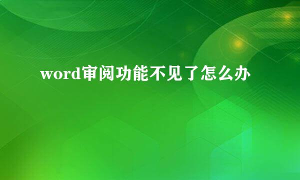 word审阅功能不见了怎么办