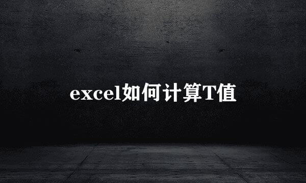 excel如何计算T值