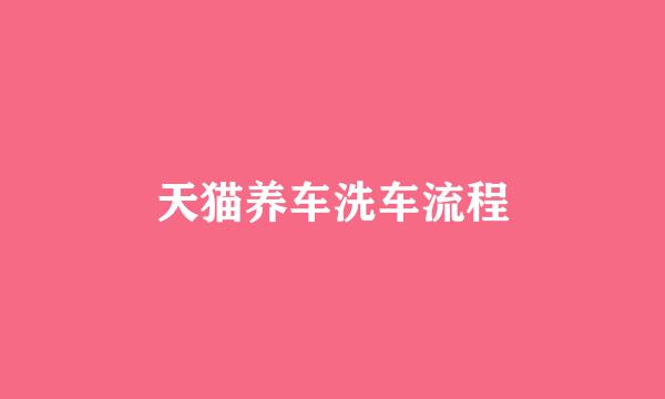 天猫养车洗车流程