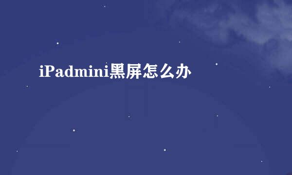 iPadmini黑屏怎么办