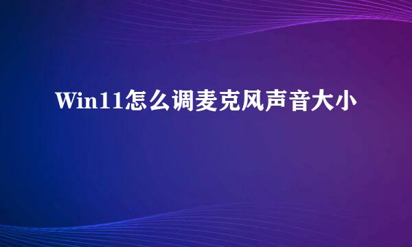 Win11怎么调麦克风声音大小