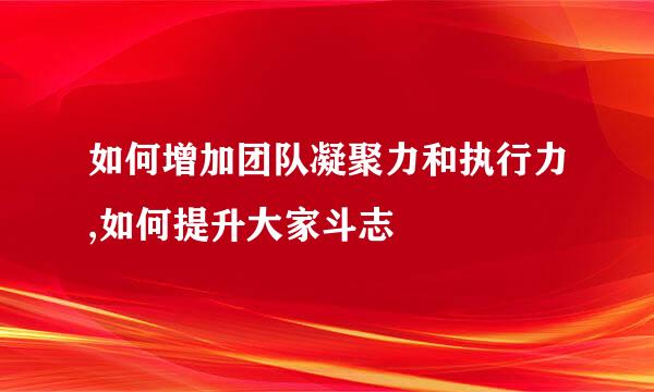 如何增加团队凝聚力和执行力,如何提升大家斗志