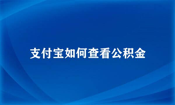 支付宝如何查看公积金