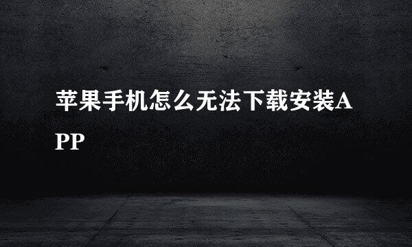 苹果手机怎么无法下载安装APP