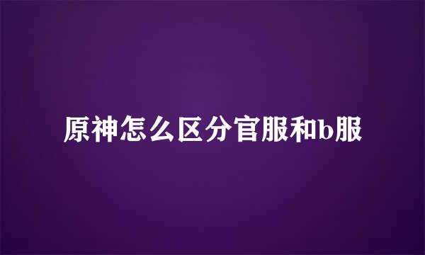 原神怎么区分官服和b服