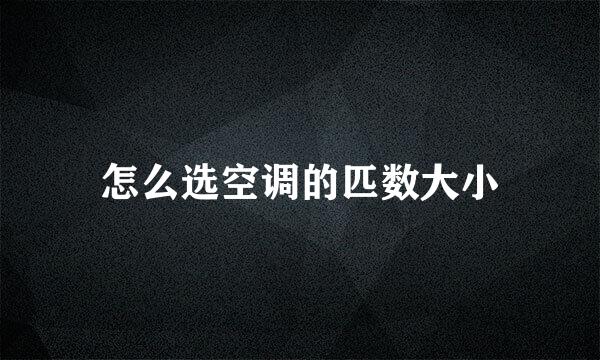 怎么选空调的匹数大小
