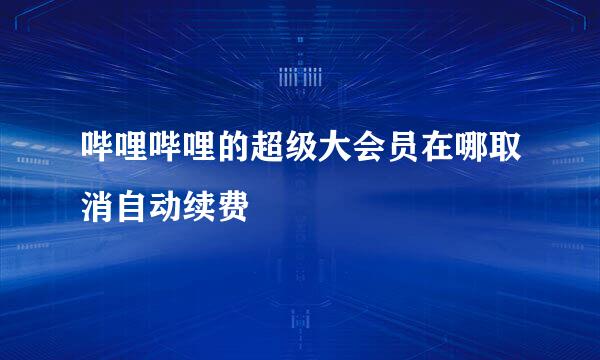 哔哩哔哩的超级大会员在哪取消自动续费
