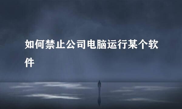 如何禁止公司电脑运行某个软件
