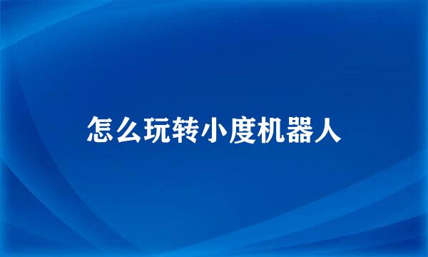 怎么玩转小度机器人