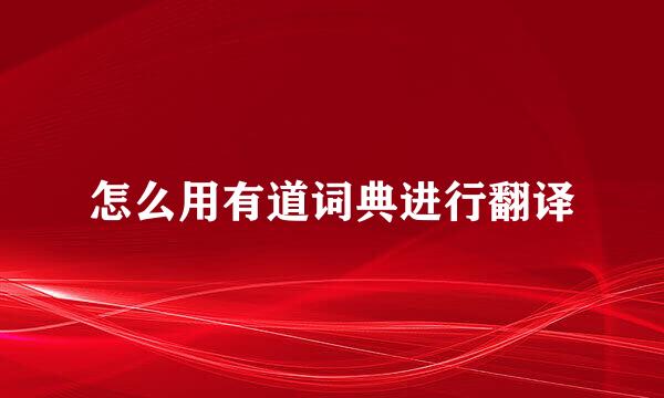 怎么用有道词典进行翻译