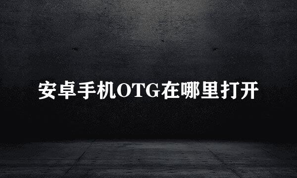 安卓手机OTG在哪里打开