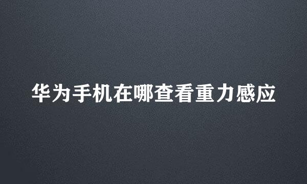 华为手机在哪查看重力感应