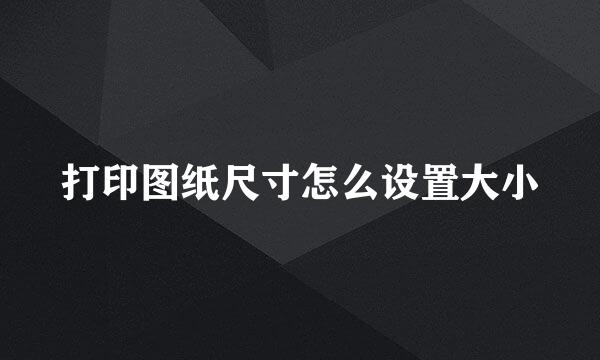 打印图纸尺寸怎么设置大小
