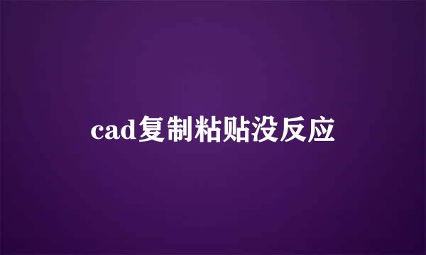 cad复制粘贴没反应