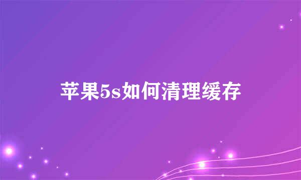 苹果5s如何清理缓存