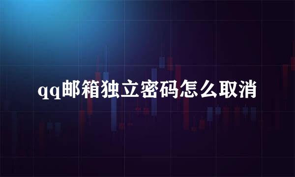 qq邮箱独立密码怎么取消