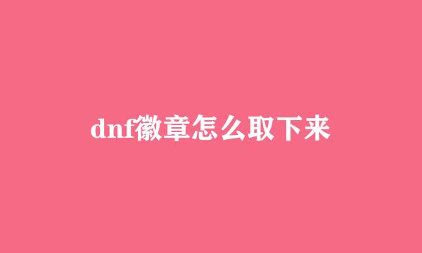 dnf徽章怎么取下来