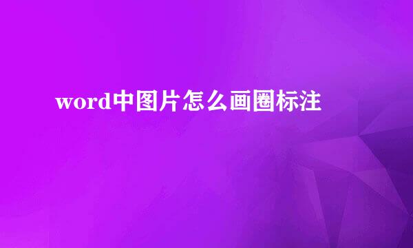 word中图片怎么画圈标注