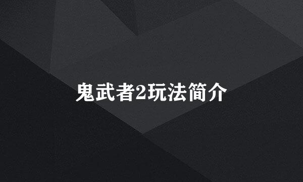 鬼武者2玩法简介