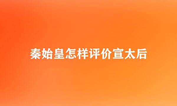 秦始皇怎样评价宣太后