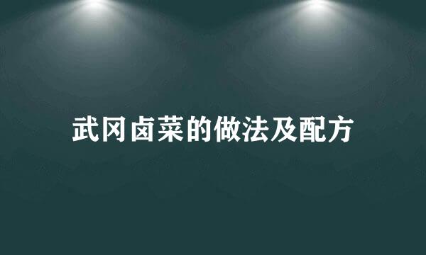武冈卤菜的做法及配方