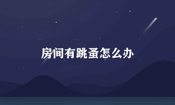 房间有跳蚤怎么办