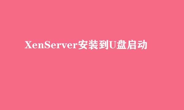 XenServer安装到U盘启动