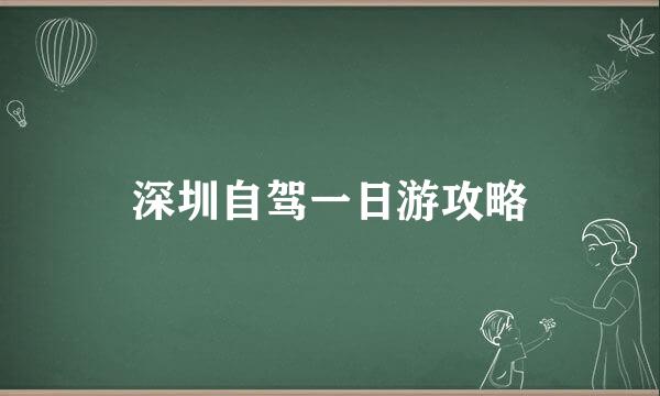 深圳自驾一日游攻略