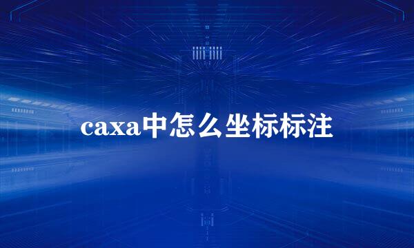 caxa中怎么坐标标注