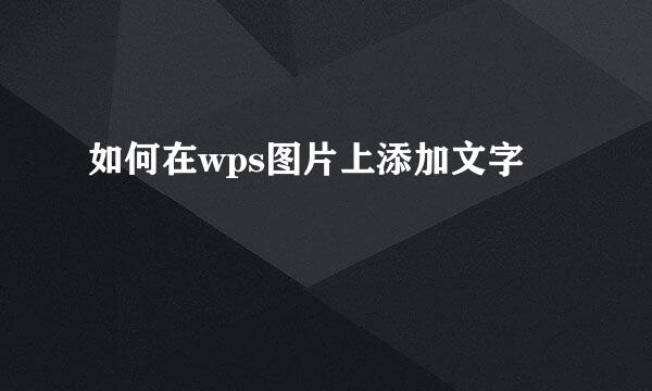 如何在wps图片上添加文字