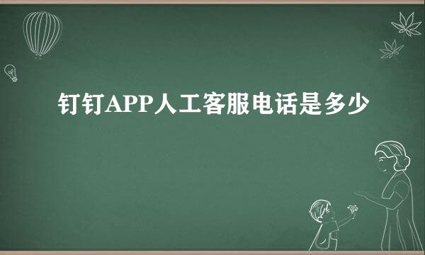 钉钉APP人工客服电话是多少