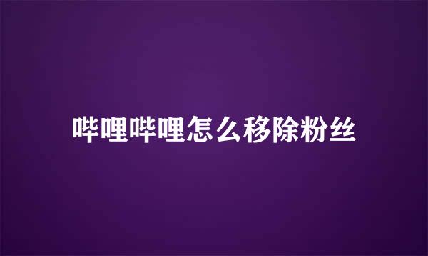 哔哩哔哩怎么移除粉丝