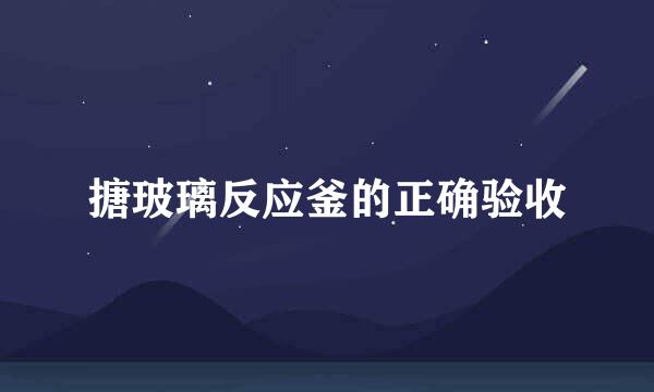 搪玻璃反应釜的正确验收