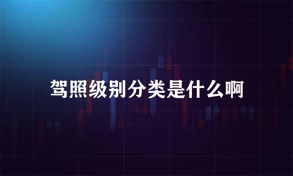驾照级别分类是什么啊