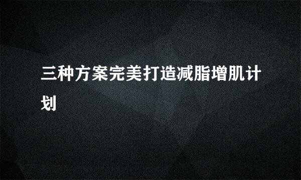 三种方案完美打造减脂增肌计划