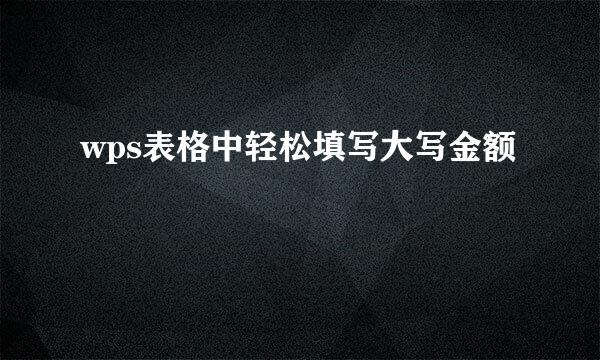 wps表格中轻松填写大写金额