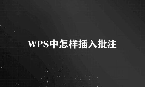 WPS中怎样插入批注