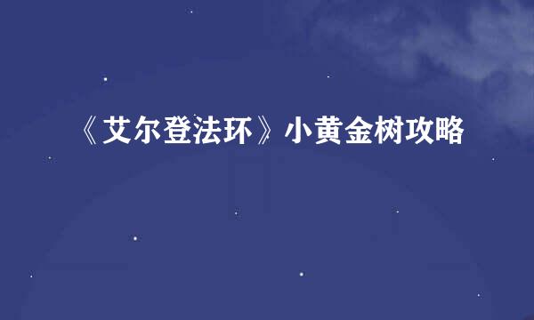 《艾尔登法环》小黄金树攻略