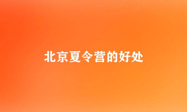 北京夏令营的好处