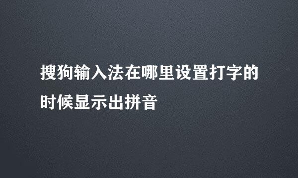 搜狗输入法在哪里设置打字的时候显示出拼音
