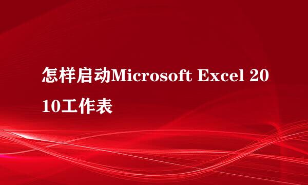 怎样启动Microsoft Excel 2010工作表