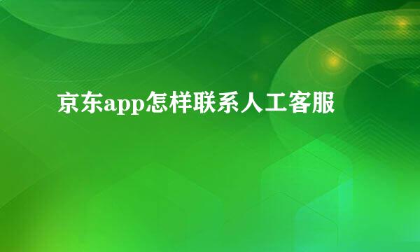 京东app怎样联系人工客服