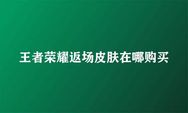 王者荣耀返场皮肤在哪购买