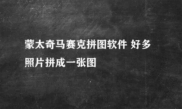 蒙太奇马赛克拼图软件 好多照片拼成一张图