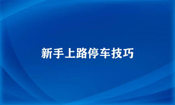 新手上路停车技巧