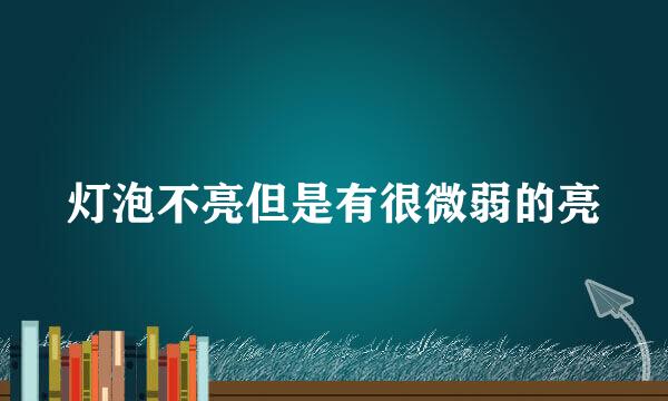 灯泡不亮但是有很微弱的亮