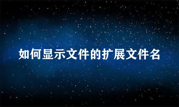 如何显示文件的扩展文件名