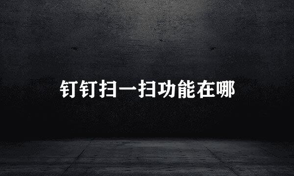 钉钉扫一扫功能在哪