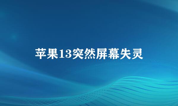 苹果13突然屏幕失灵