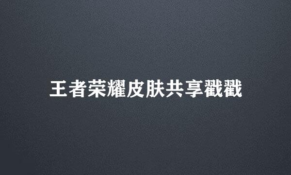 王者荣耀皮肤共享戳戳